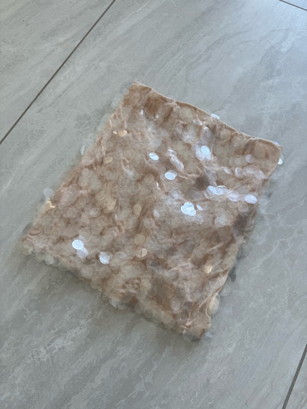 Beige Sequin Tube Top or Skirt